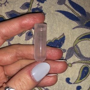 drilled genuine rose quartz pendant